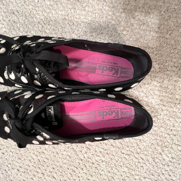 KEDS Pointer Spur Polka dot Printed Calf Hair Sneakers Women's size 8.5 - Picture 3 of 9